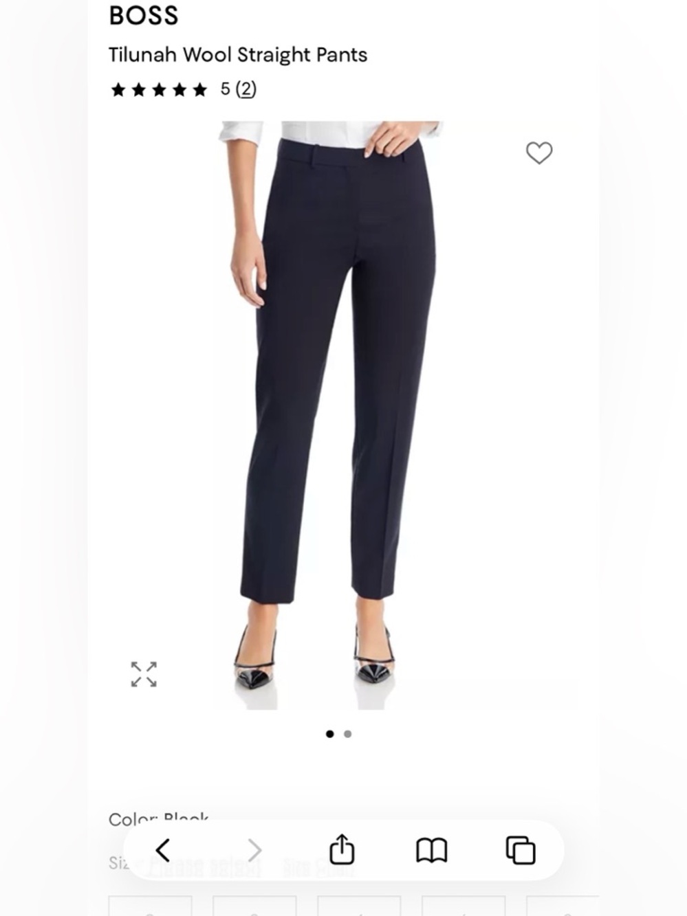 Hugo Boss Women's Tailored Straight Pants in Black